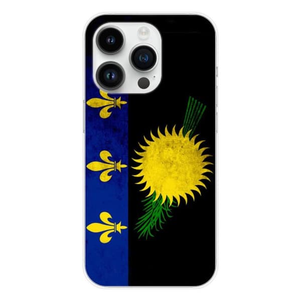 Tryckt silikonfodral som är kompatibelt med Apple iPhone 14 Pro Guadeloupe-flaggan