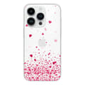 Miniatyrbild 1 av 6: Tryckt silikonfodral som är kompatibelt med Apple iPhone 14 Pro Pink Heart Confetti