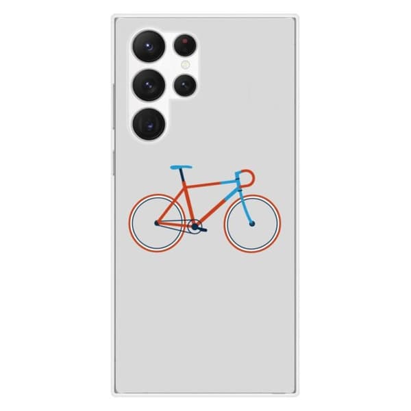 Tryckt silikonfodral som är kompatibelt med Samsung Galaxy S23 Ultra Bike Color Hipster