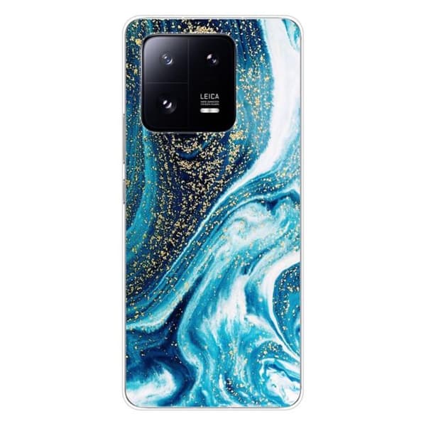 Tryckt silikonfodral som är kompatibelt med Xiaomi 13 Pro Glitter Blue Marble