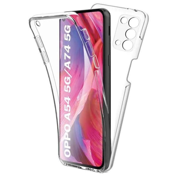 Helhetsmantel 360 - Oppo - A74 5G - Transparent - Semi-styv - Stötskydd