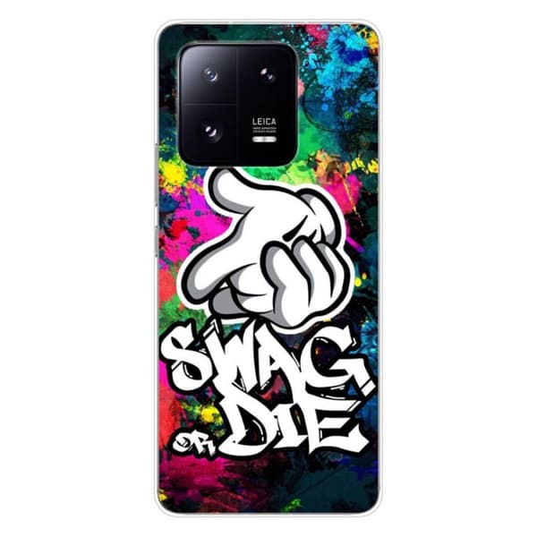 Tryckt silikonfodral som är kompatibelt med Xiaomi 13 Pro Swag or die