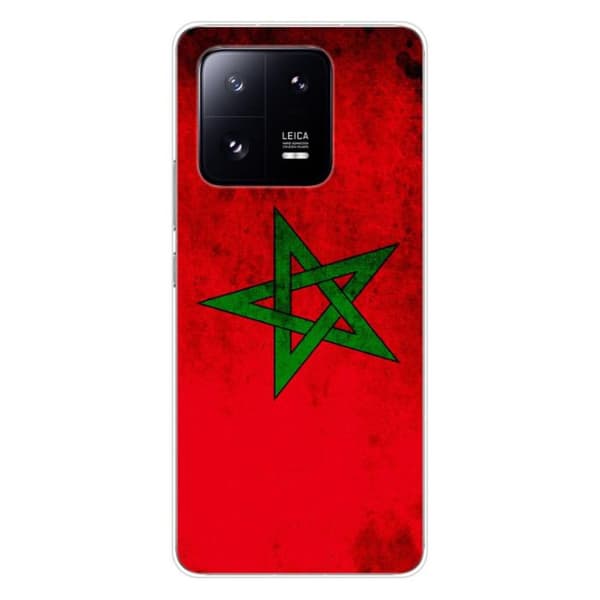 Tryckt silikonfodral som är kompatibelt med Xiaomi 13 Pro Marockos flagga