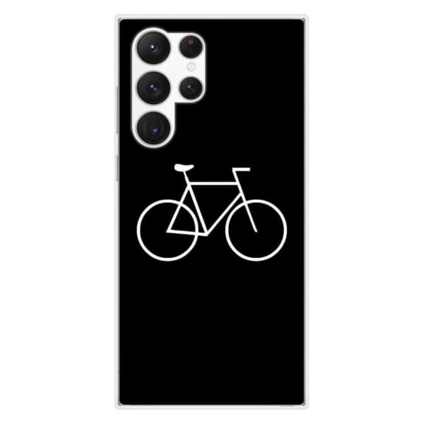 Tryckt silikonfodral som är kompatibelt med Samsung Galaxy S23 Ultra Bike Hipster