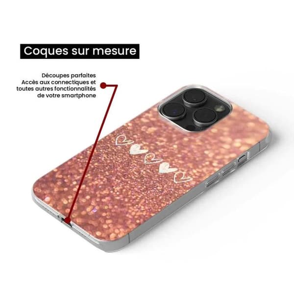 Tryckt silikonfodral som är kompatibelt med Xiaomi 13 Pro Glitter hjärta