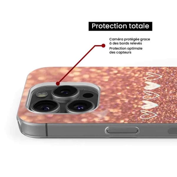 Tryckt silikonfodral som är kompatibelt med Xiaomi 13 Pro Glitter hjärta