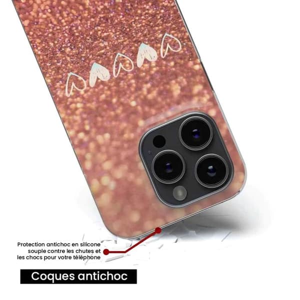 Tryckt silikonfodral som är kompatibelt med Xiaomi 13 Pro Glitter hjärta