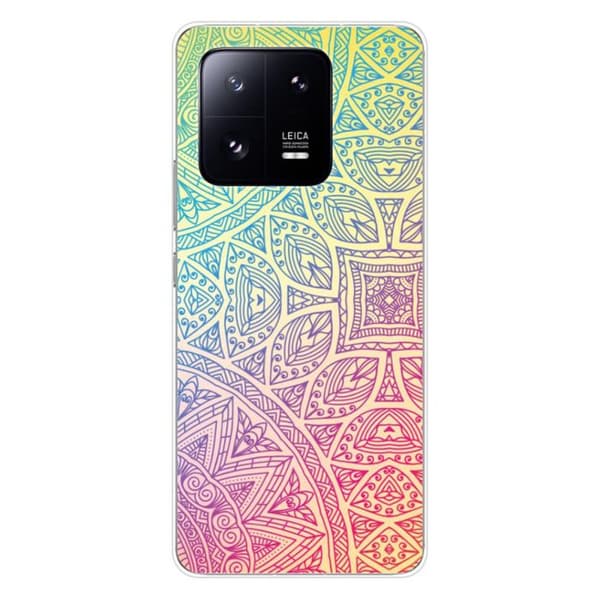 Siliconfodral med tryck - 1001 fodral - Xiaomi 13 Pro - Pastellmandala - Optimal skydd - Semi-styv