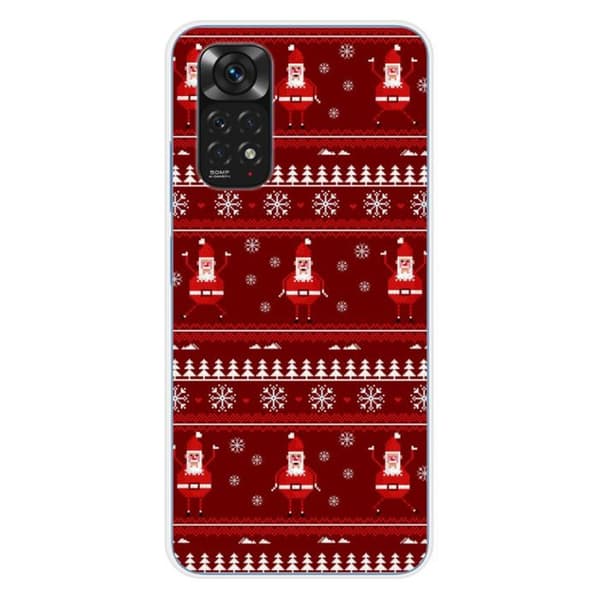 Tryckt silikonfodral kompatibelt Xiaomi Redmi Note 11 4G NO Jultröja Santa