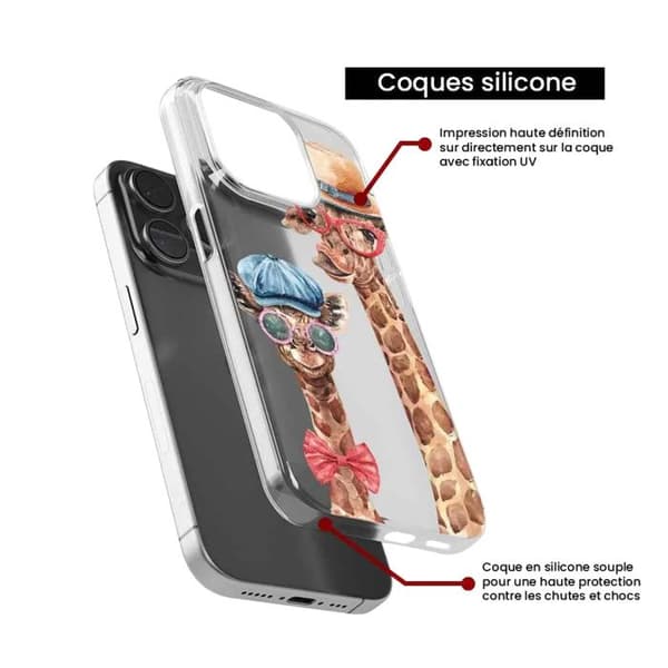 Tryckt silikonfodral som är kompatibelt med Xiaomi Redmi Note 13 5G Funny Giraffe