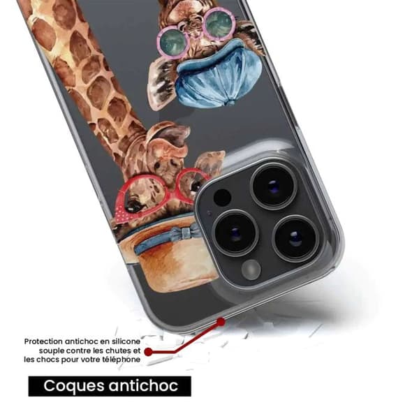 Tryckt silikonfodral som är kompatibelt med Xiaomi Redmi Note 13 5G Funny Giraffe