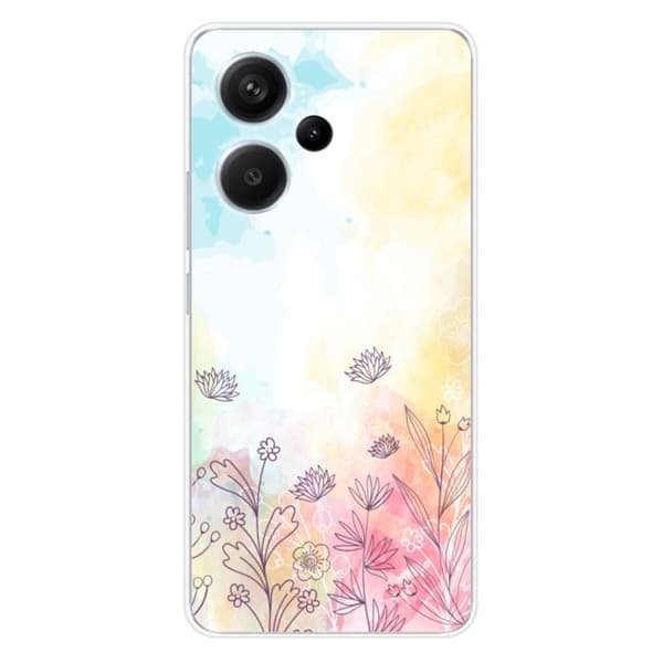Tryckt silikonfodral kompatibelt med Xiaomi Redmi Note 13 Pro Plus 5G akvarellblommor