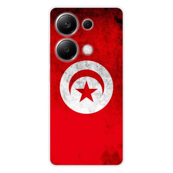 Tryckt silikonfodral som är kompatibelt med Xiaomi Redmi Note 13 Pro 4G Tunisiens flagga