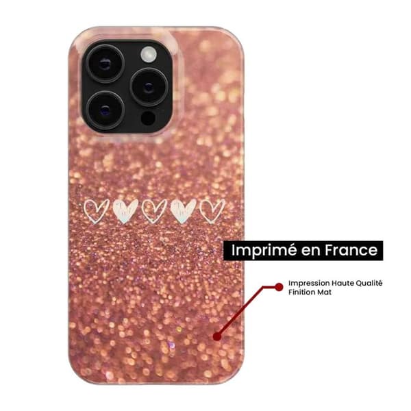 Tryckt silikonfodral kompatibelt med Xiaomi Redmi Note 13 Pro Plus 5G Glitter Heart