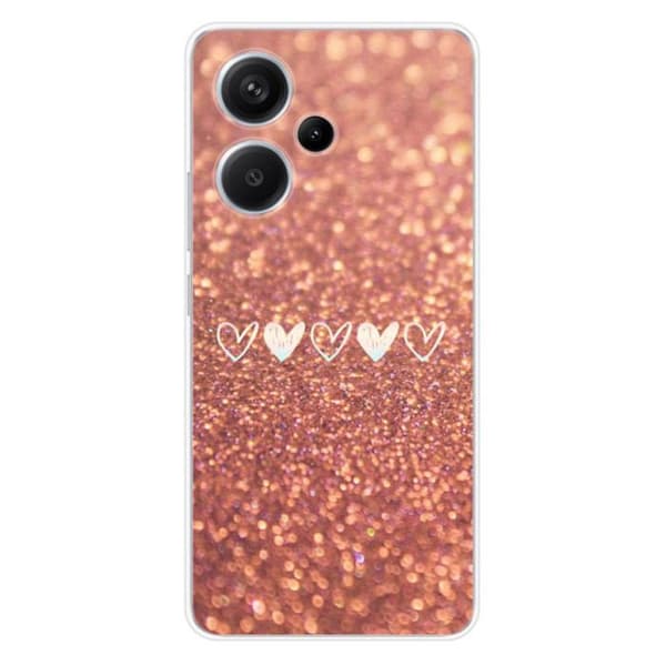Tryckt silikonfodral kompatibelt med Xiaomi Redmi Note 13 Pro Plus 5G Glitter Heart