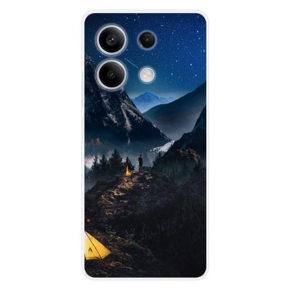 Tryckt silikonfodral kompatibelt med Xiaomi Redmi Note 13 5G Alone in the Mountains
