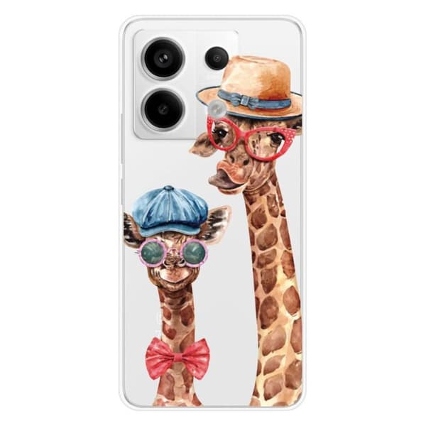 Tryckt silikonfodral kompatibelt med Xiaomi Redmi Note 13 Pro 5G Funny Giraffe
