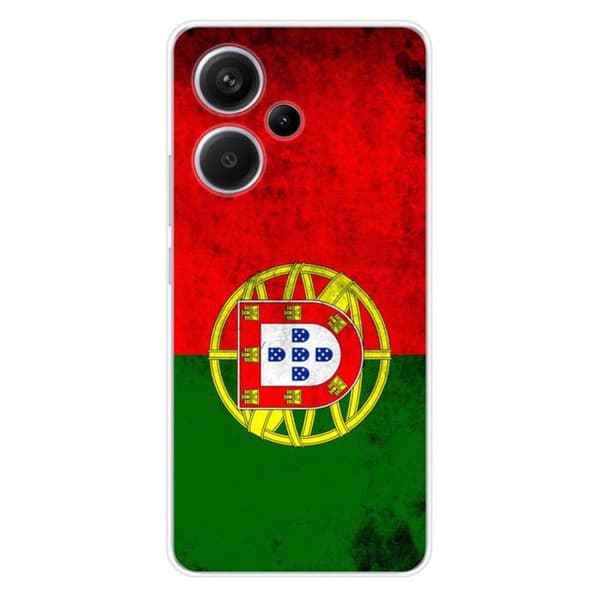 Tryckt silikonfodral kompatibelt med Xiaomi Redmi Note 13 Pro Plus 5G Portugal flagga