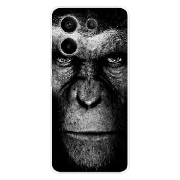 Tryckt silikonfodral som är kompatibelt med Xiaomi Redmi Note 13 Pro 5G Monkey