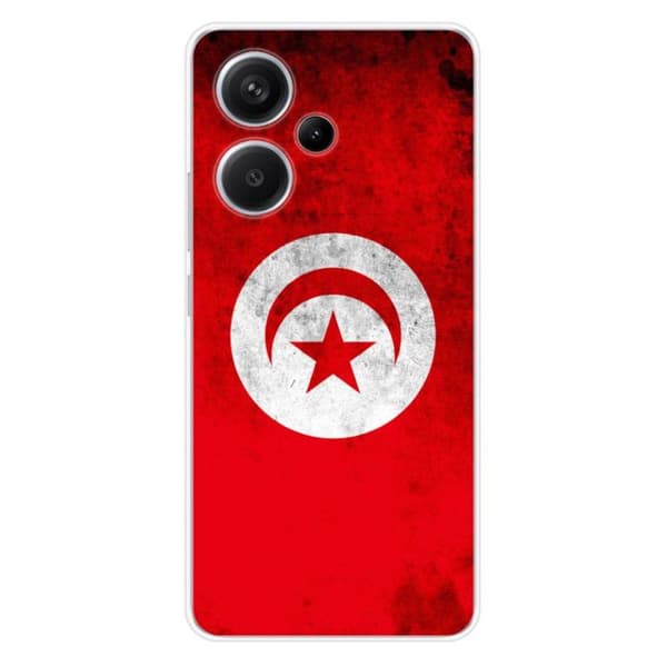 Tryckt silikonfodral kompatibelt med Xiaomi Redmi Note 13 Pro Plus 5G Tunisiens flagga