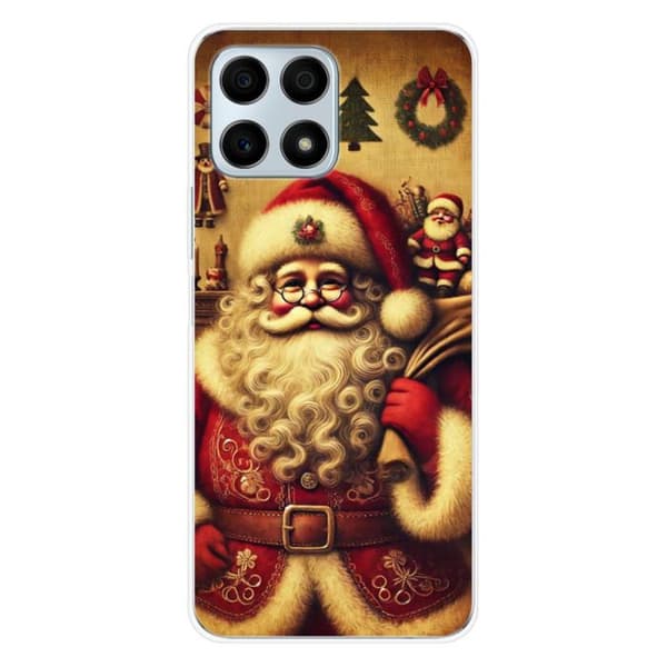 Tryckt silikonfodral kompatibelt med Huawei Honor X8A NO Santa Claus Vintage