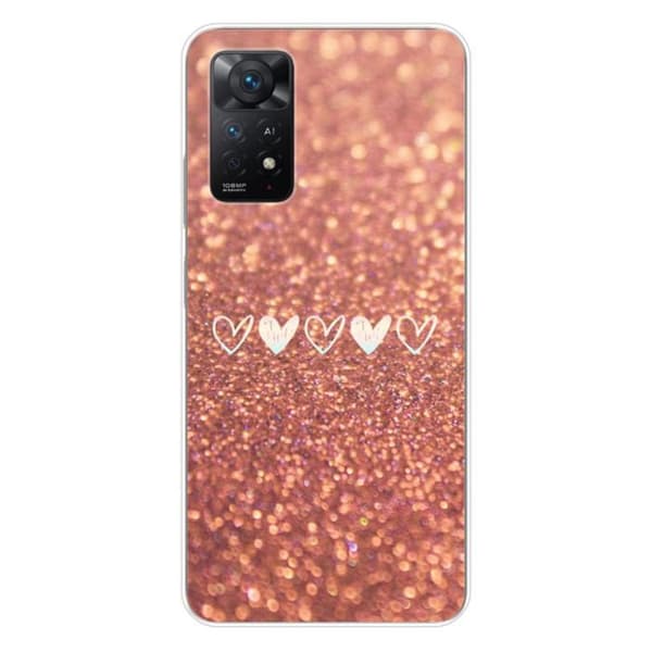 Tryckt silikonfodral kompatibelt Xiaomi Redmi Note 11 Pro Plus 5G Glitter Heart