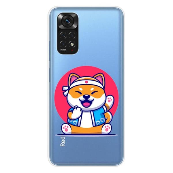 Tryckt silikonfodral som är kompatibelt med Xiaomi Redmi Note 11 4G Shiba ninja