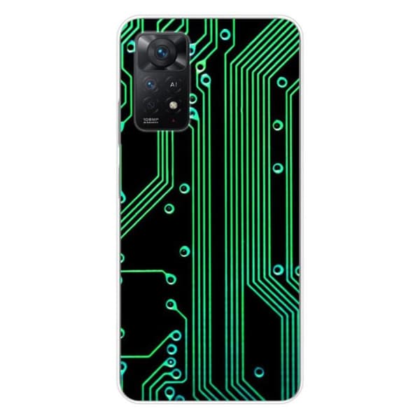 Tryckt silikonfodral kompatibelt med Xiaomi Redmi Note 11 Pro Plus 5G Geek-kretsstruktur