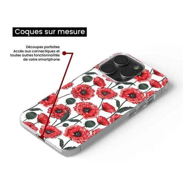 Tryckt silikonfodral kompatibelt med Xiaomi Redmi Note 13 Pro Plus 5G Poppy Flowers