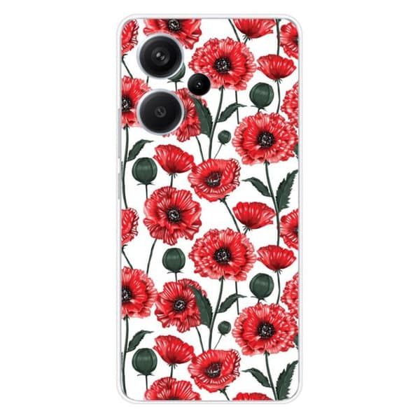 Tryckt silikonfodral kompatibelt med Xiaomi Redmi Note 13 Pro Plus 5G Poppy Flowers