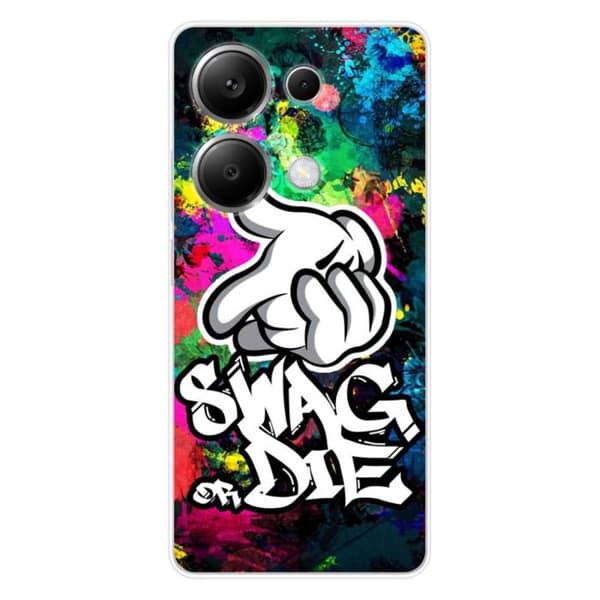 Tryckt silikonfodral som är kompatibelt med Xiaomi Redmi Note 13 Pro 4G Swag or die