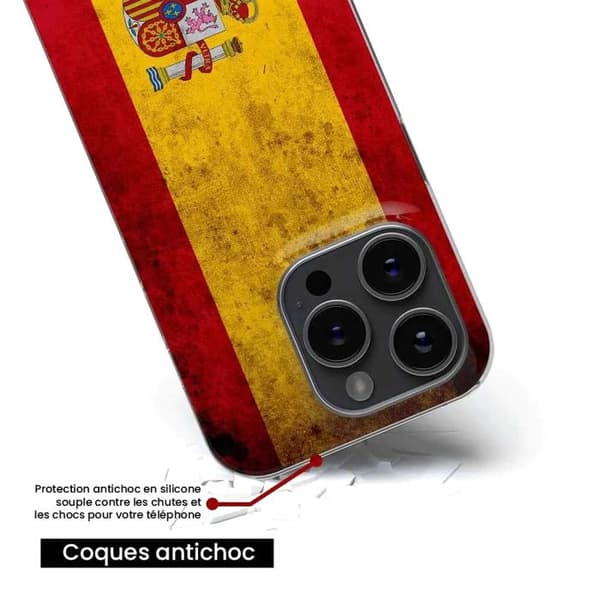 Tryckt silikonfodral kompatibelt med Xiaomi Redmi Note 11 Pro Plus 5G Spanien flagga