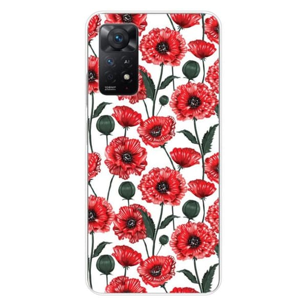 Tryckt silikonfodral kompatibelt med Xiaomi Redmi Note 11 Pro Plus 5G Poppy Flowers