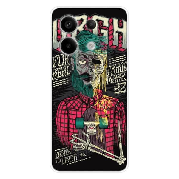Tryckt silikonfodral kompatibelt Xiaomi Redmi Note 13 Pro 5G Skull Urgh