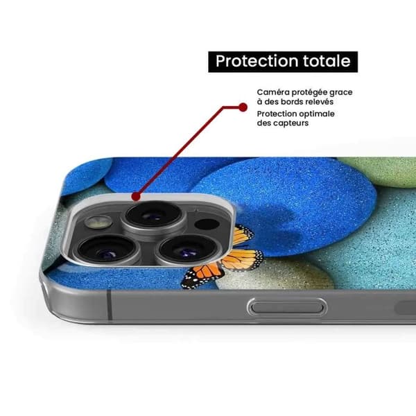 Tryckt silikonfodral kompatibelt med Xiaomi Redmi Note 13 Pro 5G Blue Pebble Butterfly