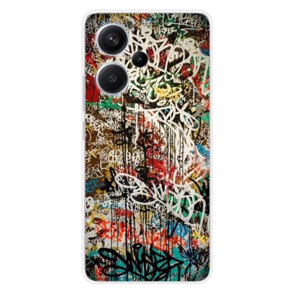 Tryckt silikonfodral kompatibelt med Xiaomi Redmi Note 13 Pro Plus 5G Graffiti 1