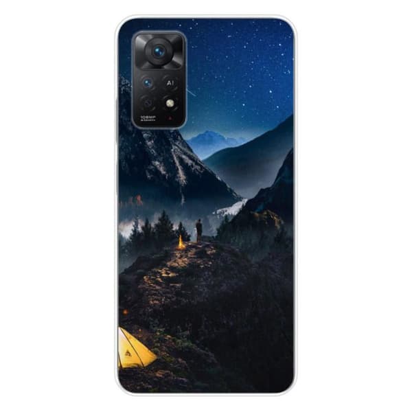 Tryckt silikonfodral kompatibelt med Xiaomi Redmi Note 11 Pro Plus 5G Alone in the Mountains