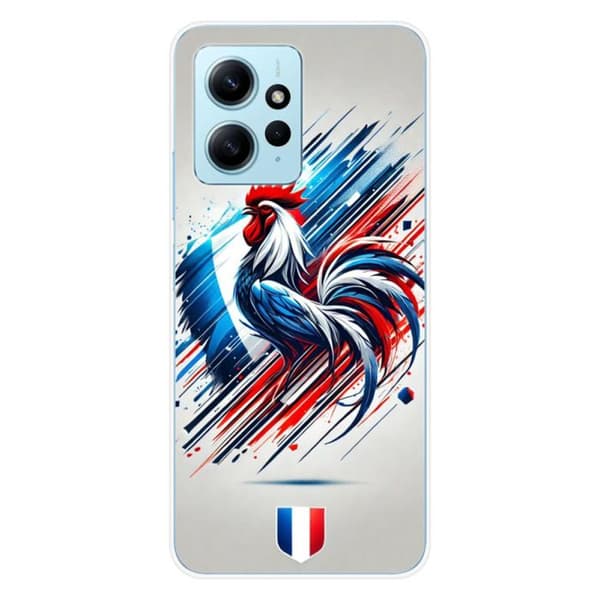 Tryckt silikonfodral som är kompatibelt med Xiaomi Redmi Note 12 4G French Rooster
