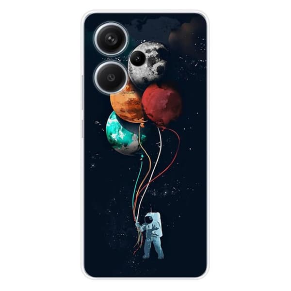 Tryckt silikonfodral kompatibelt med Xiaomi Redmi Note 13 Pro Plus 5G Balloon Cosmonaut