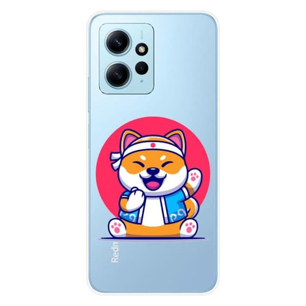 Tryckt silikonfodral som är kompatibelt med Xiaomi Redmi Note 12 4G Shiba ninja