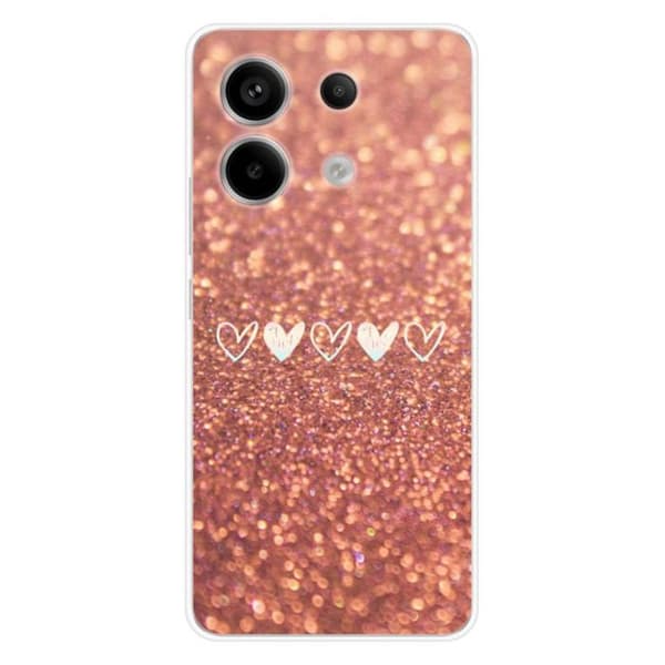 Tryckt silikonfodral kompatibelt med Xiaomi Redmi Note 13 Pro 5G Glitter Heart