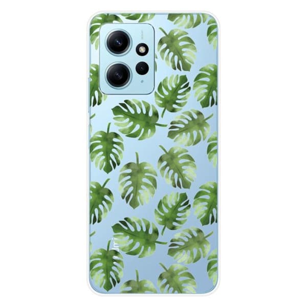 Tryckt silikonfodral som är kompatibelt med Xiaomi Redmi Note 12 4G Monstera-blad