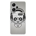 Miniatyrbild 1 av 6: Tryckt silikonfodral kompatibelt med Xiaomi Redmi Note 13 Pro Plus 5G Skull Music