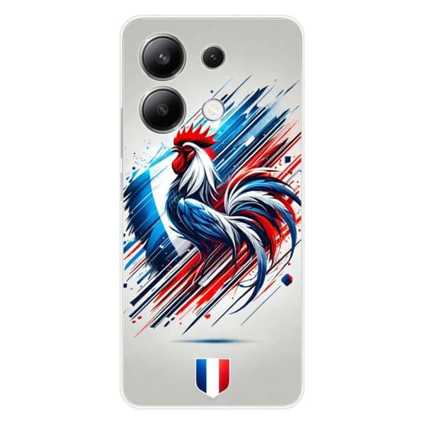 Tryckt silikonfodral som är kompatibelt med Xiaomi Redmi Note 13 4G French Rooster