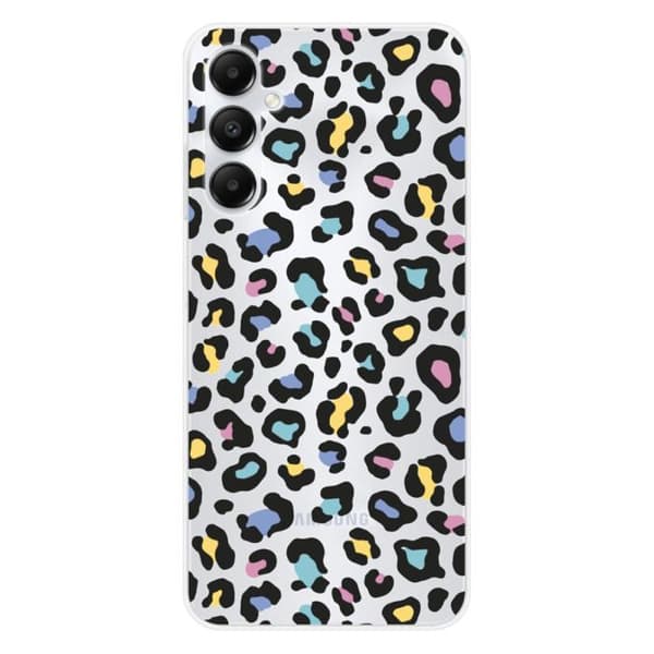 Tryckt silikonfodral som är kompatibelt med Samsung Galaxy A05S Färgglad leopard