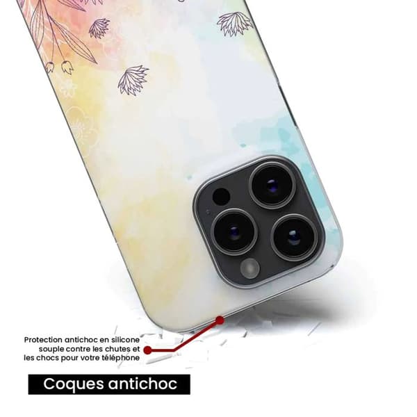 Tryckt silikonfodral kompatibelt med Xiaomi Redmi Note 11 Pro Plus 5G akvarellblommor