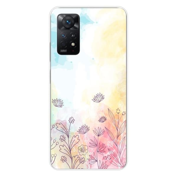 Tryckt silikonfodral kompatibelt med Xiaomi Redmi Note 11 Pro Plus 5G akvarellblommor