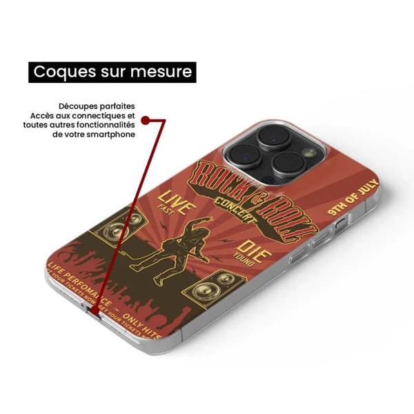 Siliconefodral tryckt - 1001 fodral - Xiaomi Redmi Note 13 4G - Rock-and-roll-mönster - Optimal skydd