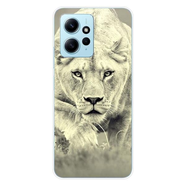 Tryckt silikonfodral som är kompatibelt med Xiaomi Redmi Note 12 4G Lioness