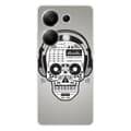 Miniatyrbild 1 av 6: Tryckt silikonfodral kompatibelt med Xiaomi Redmi Note 13 Pro 4G Skull Music